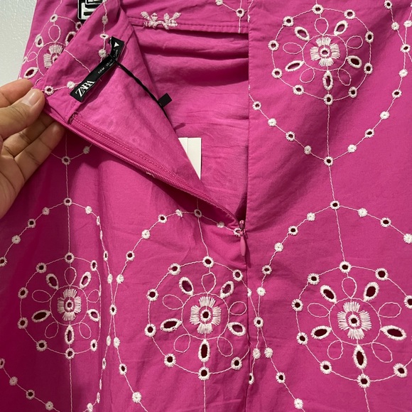 BRAND NEW ZARA EMBROIDERED EYELET SKIRT - Picture 11 of 13